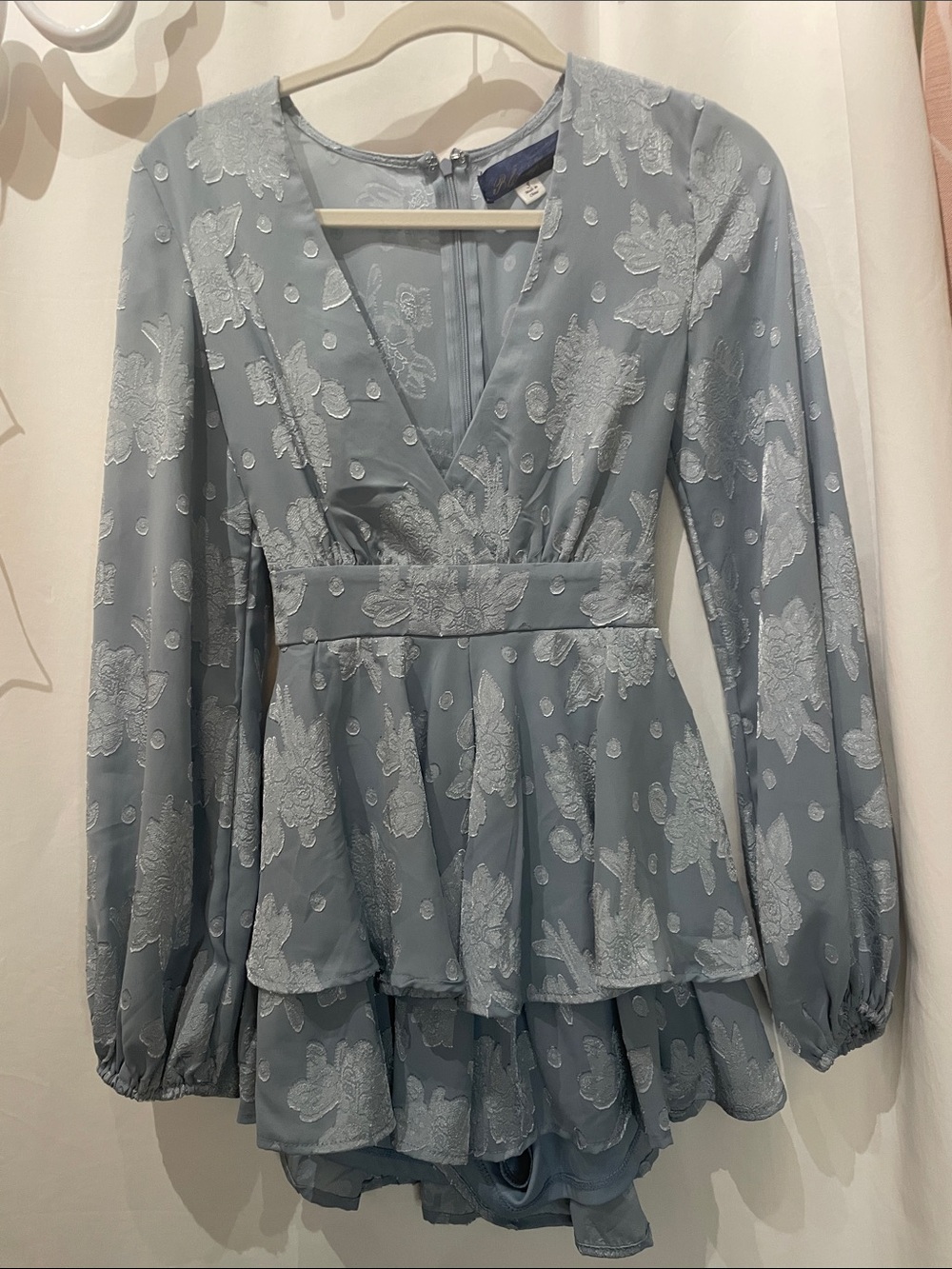 Light Blue Floral Mini Romper